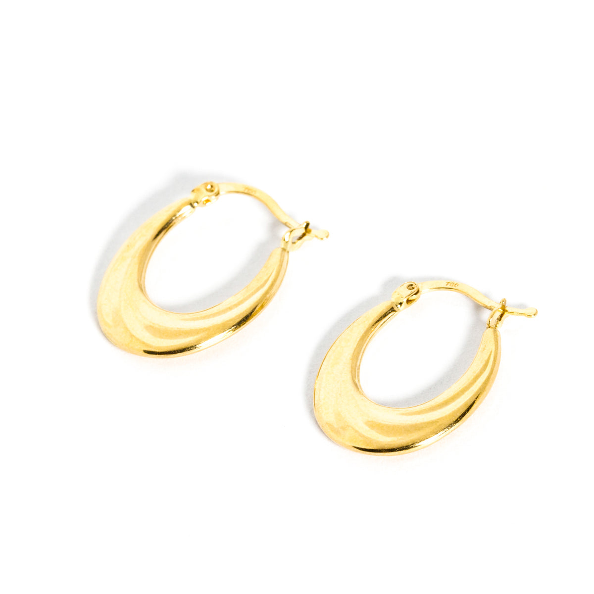 ANJA STELLA | Oval Twisted Textured Hoop Earrings